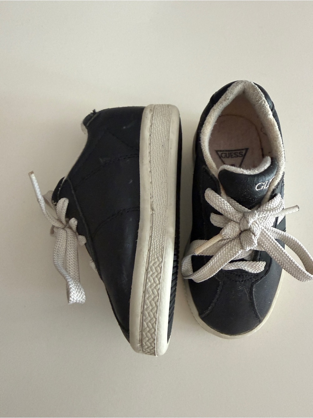 Vintage sneakers 1996 Baby Guess Shoes Size 5 Gently Worn Black White